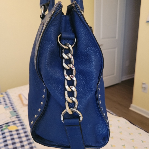 Michael Kors Blue Leather Studded Handbag - Picture 2 of 5